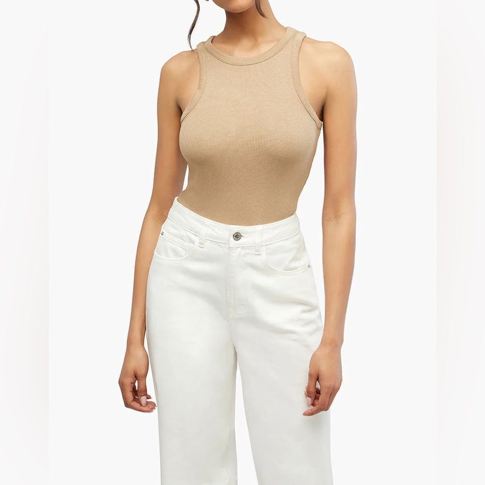 NWT We Wore What Ribbed Jersey Tank - Oat -Medium